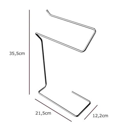 Suporte porta-toalha simples para bancada cromado 35cm - STOLF Imagem de Suporte porta-toalha simples para bancada cromado 35cm