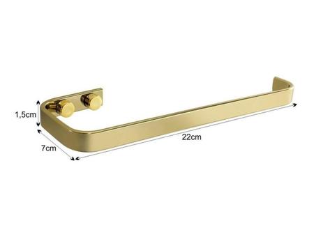 Imagem de Suporte Porta Toalheiro Aberto 22 Cm Dourado Banheiro Future