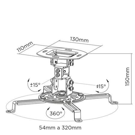 Imagem de Suporte Projetor de Teto, 22cm, Branco, PRO100W  ELG