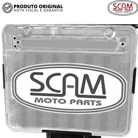 Imagem de Suporte Protetor De Placa Universal Scam Reforço De Aço Moto