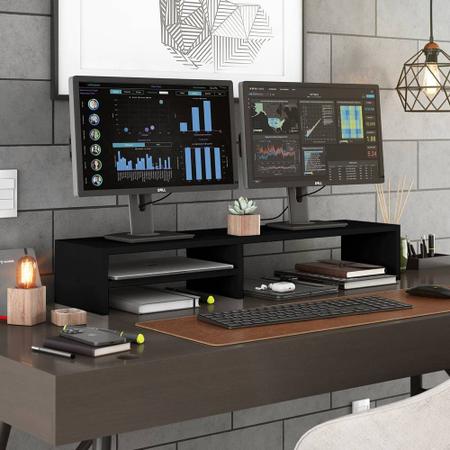 Imagem de Suporte Stand Base Para Monitor Laptop Soft Elevado 95cm em MDF com 01 Prateleira - Desk Design