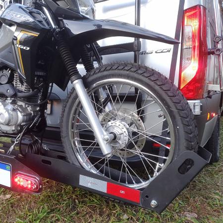 Imagem de Suporte Transporte de Moto para Engate - Aço - Preto