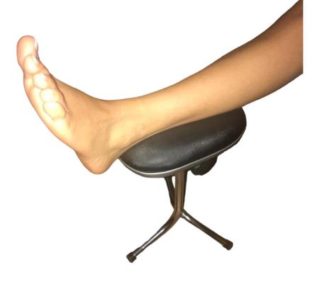 Imagem de Suporte tripé apoio de pernas pédicure manicure fenix preto acentinado. 