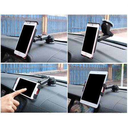 Imagem de Suporte Veicular Articulado Para Tablet iPad Gps Celular Smartphone Carro Mesa Apoio Tipo Ventosa Painel Gruda no Vidro