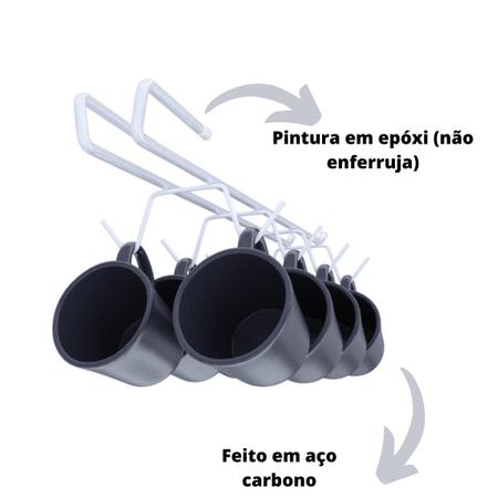 Imagem de Suporte Xícaras Suspenso 8 GanchoS Armário Prateleira Aramado Di Carlo