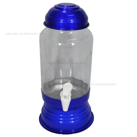 Imagem de Suqueira Azul Cromada Com Vidro 3 Litros Aluminio