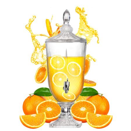 Imagem de Suqueira Cristal Vidro Com Torneira Dispenser Suporte Bebida