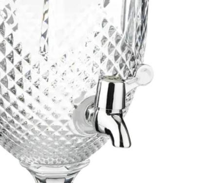 Imagem de Suqueira Cristal Vidro Com Torneira Dispenser Suporte Bebida
