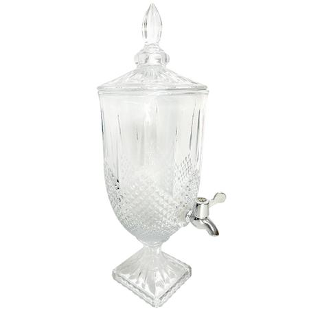 Imagem de Suqueira de Cristal de Vidro Com Torneira e Dispenser Suporte 5 Litros
