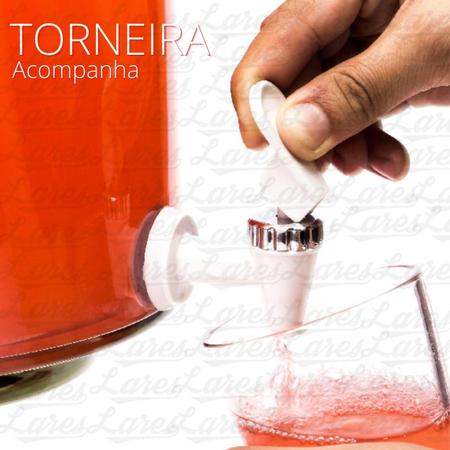 Imagem de Suqueira de Vidro com Tampa e Torneira 3 Litros Dispenser para Bebidas