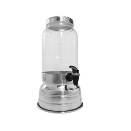 Imagem de Suqueira De Vidro Dispenser Com Torneira Suporte Para Bebidas Suco Cerveja Água Saborizada 3 Litros