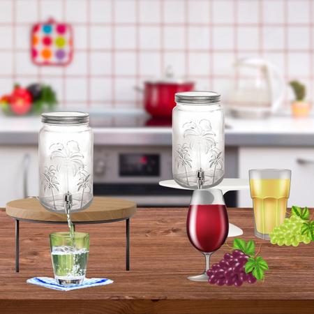 Imagem de Suqueira Dispenser para Agua Sucos e Refrigerantes Vidro 3,5lts Palmeira