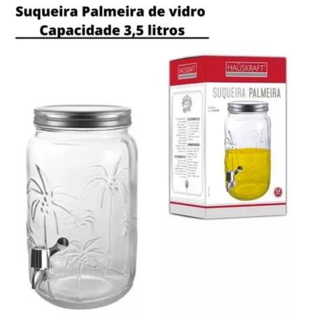 Imagem de Suqueira Dispenser para Agua Sucos e Refrigerantes Vidro 3,5lts Palmeira