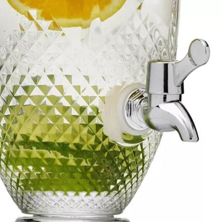 Imagem de Suqueira Vidro Luxo 2L Suco Água Drink Diamante Com Torneira