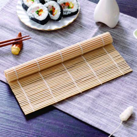 Imagem de Sushi Mat Esteira Enrolar Sushi 24cm Quadrado Bambu Sudare