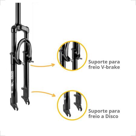 Imagem de Suspensão Bike 26 Amortecedor Bicicleta Rosca + Caixa de Direção Garfo 21,1mm