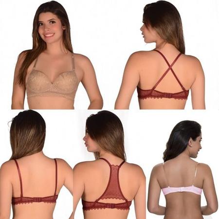 Imagem de Sutiã Alças De Silicone Multiformas Lingerie Renda Nadador