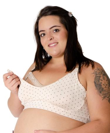 Imagem de Sutiã Amamentação Plus Size Gestante sem Bojo Tamanhos Grandes Coração