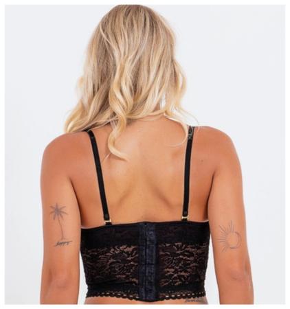 Imagem de Sutiã corselet de alças removíveis rendado e com tule - nayane  st43 - preto