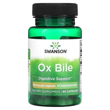 Imagem de Swanson Ox Bile, Bile de Boi 90 mg  60 Cápsulas