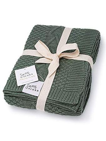 Sweet Acorn Knit Baby Blanket - Algodão orgânico Baby & Toddler