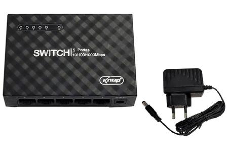 Imagem de Switch 5 Portas Gigabit 10/100/1000 Mbps Homologado Anatel KP-SW103