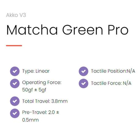 Imagem de Switch De Teclado Akko Matcha Green Pro V3 Linear Kit 45 Un