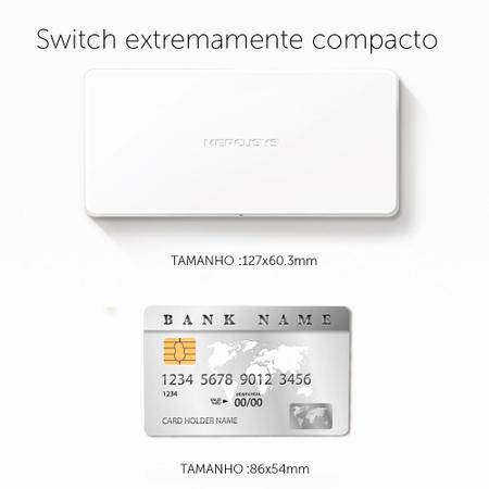 Imagem de Switch Fast 8 Portas Mercusys 10/100mbps - Ms108 Compacto Branco 