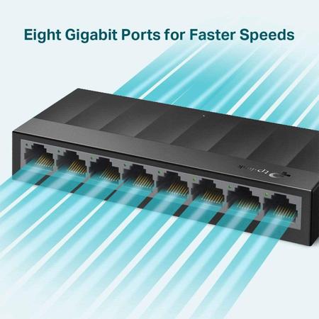 Imagem de Switch Gigabit de Mesa TP-Link com 8 Portas 10/100/1000 LS1008G SMB