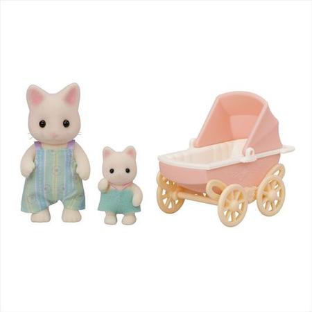 Imagem de Sylvanian Families - Conjunto Carrinho de Bebê - Papai e Bebê Gatos Primavera