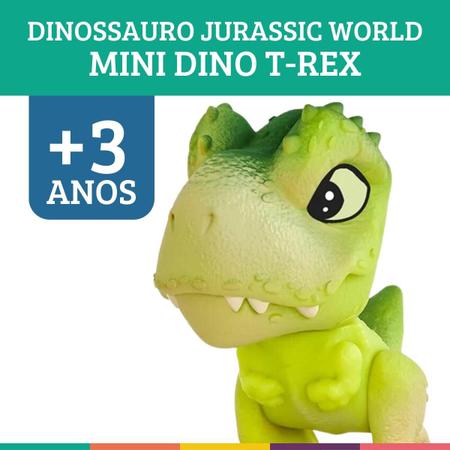 Kit 3 Mini Bonecos Articulados 12cm Baby Dinossauro Jurassic World  Universal Dino T-Rex Verde Laranja Preto Pupee