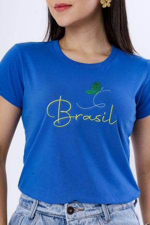 T-shirt Brasil Copa do Mundo Borboleta Bordado - Use Criativa - Camiseta  Feminina - Magazine Luiza