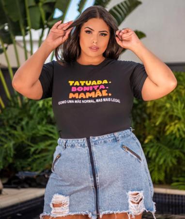 Camiseta Feminina Plus Size De Algodão Seja O Seu Padrão De Beleza