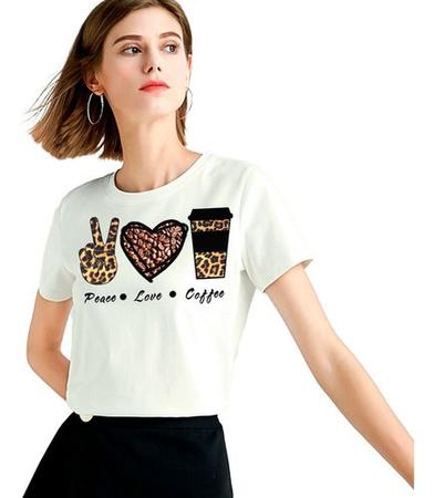 T-Shirt Feminina Neutra Moda Blogueira Estampada Colorida Leão