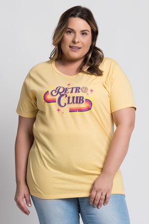 Imagem de T-shirt Feminina Plus Size Estampada "Retro Club"- Serena