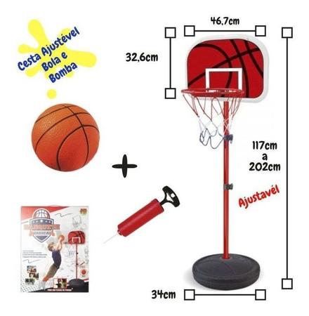 Basquete Radical Altura Regulável 117-202cm, DM Toys