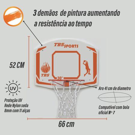 Imagem de Tabela De Basquete Aro 41 Cm C/ Rede À Prova D'agua Premium