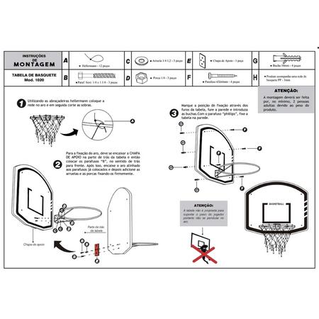 Imagem de Tabela De Basquete Aro 41cm À Prova D'agua Klopf 1020