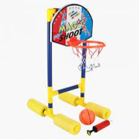 Jogo de basquete de basquete de piscina flutuante Sxbd compatível com  piscina | Inclui aro, 2 bolas e bomba, cesta inflável