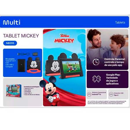 Imagem de Tablet Infantil Disney Youtube Mickey Multilaser 4G R 64G