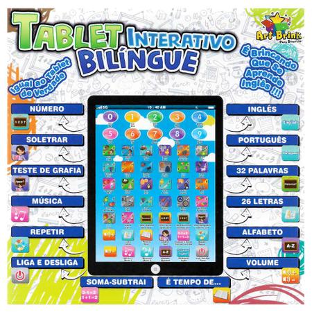 Imagem de Tablet Infantil Interativo Educativo Bilingue Crianças Brinquedo