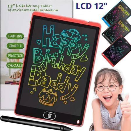 Imagem de Tablet Infantil Lcd Grande Lousa Mágica Com Caneta Para Desenhar Escrever Educativo