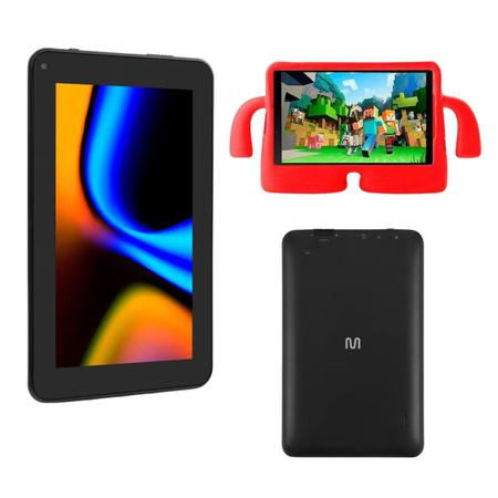 Imagem de Tablet Infantil M7 Wi-fi 64GB 4GB Ram 7" NB409 Com Capa Universal Vermelha