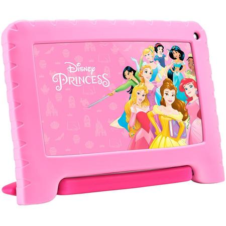 Imagem de Tablet Infantil Princesa Disney Multilaser NB372 Rosa Kids Capa Silicone 32GB Para Criança Youtube