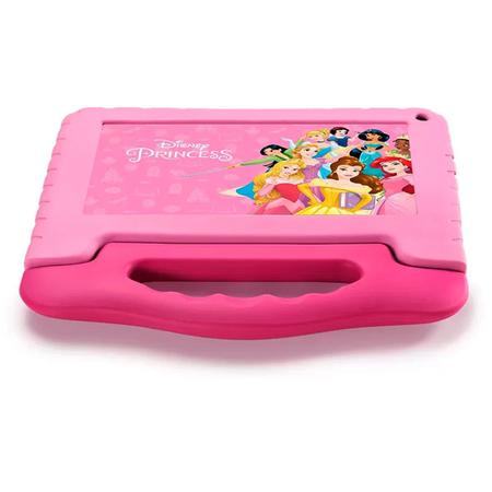 Imagem de Tablet Infantil Princesa Disney Multilaser NB372 Rosa Kids Capa Silicone 32GB Para Criança Youtube