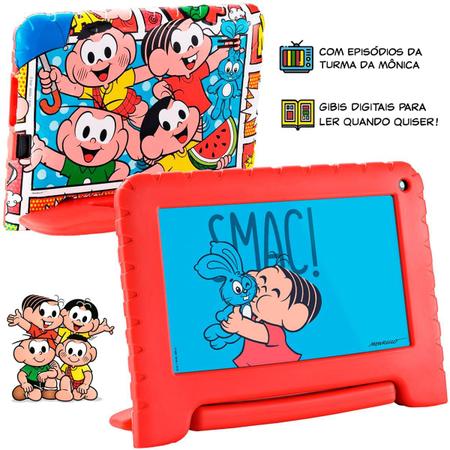 Imagem de Tablet Infantil Turma da Mônica Multilaser NB369 Vermelho 32GB Para Criança Vídeos Youtube Netflix