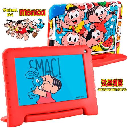 Tablet Infantil Turma da Mônica Multilaser NB369 Vermelho 32GB Para Criança  Vídeos  Netflix - Tablet Infantil - Magazine Luiza