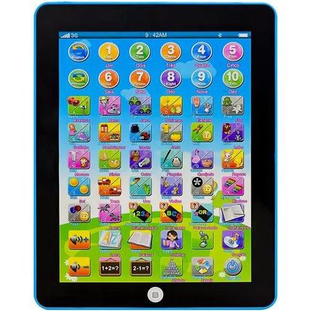 Imagem de Tablet Interativo Educativo Infantil Didático 54 Funções Inglês Português Azul Wellkids