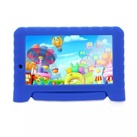 Imagem de Tablet Kids Multilaser PAD Plus Azul Quad Core 1GB RAM Android 7 Dual Câm 1.3/2MP Tela 7'' 8Gb Bluetooth NB278