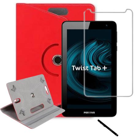 Imagem de Tablet Positivo Twist 64Gb 2Gb Ram + Capa Giratória Vermelha e Película Incluso